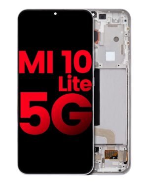 Aftermarket OLED Display With Frame For Xiaomi Mi 10 Lite 5G (Premium) (Dream White)