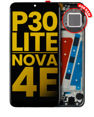 LCD Display With Frame For Huawei P30 Lite (2019) / Nova 4e (4GB RAM) (Refurbished) (Midnight Black)