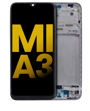 OLED Display With Frame For Xiaomi Mi A3 (Refurbished) (Silver)