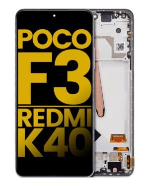 OLED Display With Frame For Xiaomi Poco F3 / Redmi K40 (Refurbished) (Arctic White)