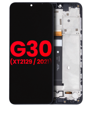 Aftermarket LCD Display With Frame For Motorola Moto G30 (XT2129 / 2021) (Premium) (Phantom Black)