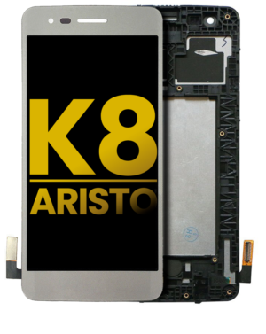 LCD Display With Frame For LG K8 (2017) / Aristo (US Version) (Refurbished) (Silver)