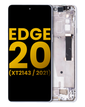 LCD Display With Frame For Motorola Edge 20 (XT2143 / 2021) (Refurbished) (Frosted White)