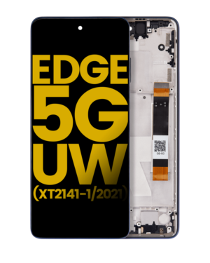 LCD Display With Frame For Motorola Edge 5G UW (XT2141-1 / 2021) (Refurbished) (Nebula Blue)