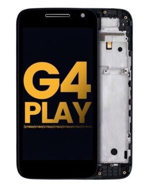 LCD Display With Frame For Motorola Moto G4 Play (XT1600 / XT1601 / XT1602 / XT1603 / XT1604 / XT1607 / XT1609 / 2016) (Refurbished) (Black)