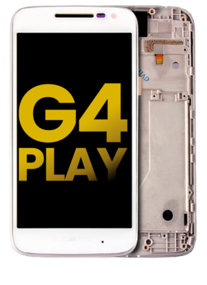 LCD Display With Frame For Motorola Moto G4 Play (XT1600 / XT1601 / XT1602 / XT1603 / XT1604 / XT1607 / XT1609 / 2016) (Refurbished) (White)