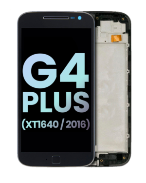 LCD Display With Frame For Motorola Moto G4 Plus (XT1640 / 2016) (Service Pack) (Black)