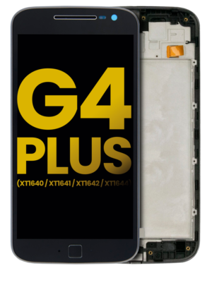 LCD Display With Frame For Motorola Moto G4 Plus (XT1640 / XT1641 / XT1642 / XT1644 / 2016) (Refurbished) (Black)