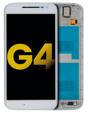 LCD Display With Frame For Motorola Moto G4 (XT1620 / XT1621 / XT1622 / XT1625 / XT1626 / 2016) (Refurbished) (White)