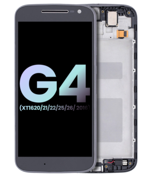LCD Display With Frame For Motorola Moto G4 (XT1620 / XT1621 / XT1622 / XT1625 / XT1626 / 2016) (Service Pack) (Black)