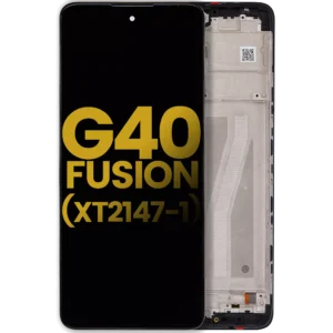 LCD Display With Frame For Motorola Moto G40 Fusion (XT2147-1) (Refurbished) (Black)