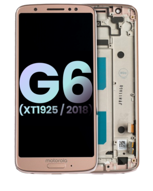 LCD Display With Frame For Motorola Moto G6 (XT1925 / 2018) (Service Pack) (Oyster Blush)