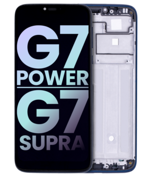LCD Display With Frame For Motorola Moto G7 Power (XT1955-6 / XT1955Dl) / G7 Supra (XT1955-5 / 2019) (Service Pack) (Marine Blue)