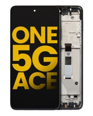 LCD Display With Frame For Motorola One 5G Ace (XT2113-1/2 / 2021) (Refurbished) (Volcanic Gray)