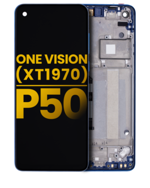 LCD Display With Frame For Motorola One Vision (XT1970 / 2019) / P50 (Refurbished) (Sapphire Gradient)