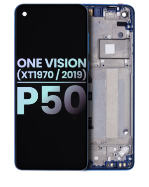 LCD Display With Frame For Motorola One Vision (XT1970 / 2019) / P50 (Service Pack) (Sapphire Gradient)