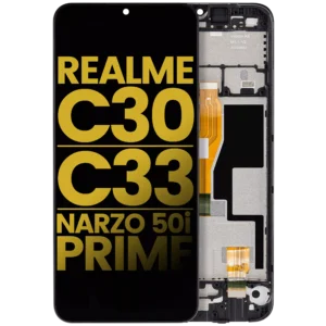 LCD Display With Frame For Realme C30 / C33 / Narzo 50i Prime (Refurbished)