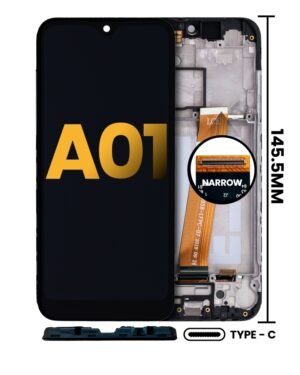 LCD Display With Frame For Samsung Galaxy A01 (US Model) (TYPE-C Frame) (Refurbished)