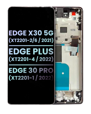 OLED Display With Frame For Motorola Edge X30 5G (XT2201 / 2021) / Edge Plus (XT2201 / 2022) / Edge 30 Pro (XT2201-1 / 2022) (Service Pack) (Stardust White)