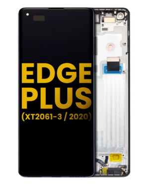 OLED Display With Frame For Motorola Moto Edge Plus (XT2061-3 / 2020) (Refurbished) (Black)