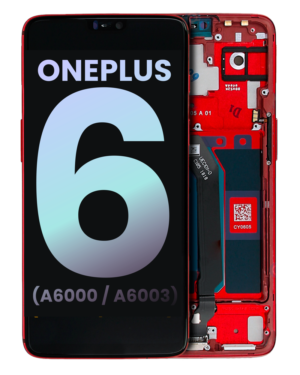 OLED Display With Frame For OnePlus 6 (A6000 / A6003) (Service Pack) (Amber Red)
