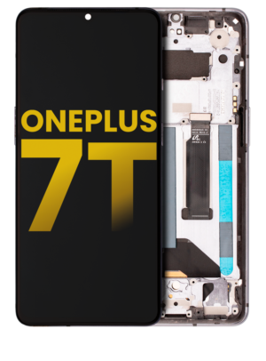 OLED Display With Frame For OnePlus 7T (Refurbished) (Frosted Silver)