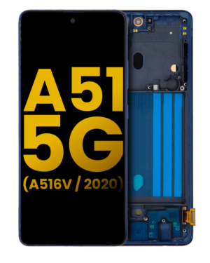 OLED Display With Frame For Samsung Galaxy A51 5G UW (A516V / 2020) (Verizon 5G UW Frame Only) (Refurbished) (Prism Bricks Blue)