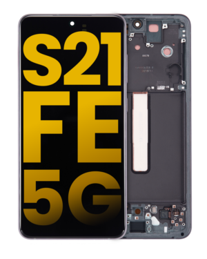 OLED Display With Frame For Samsung Galaxy S21 FE 5G (US & International) (Refurbished) (Blue)