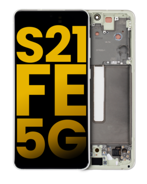 OLED Display With Frame For Samsung Galaxy S21 FE 5G (US & International) (Refurbished) (Olive Green)