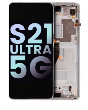 OLED Display With Frame For Samsung Galaxy S21 Ultra 5G (Service Pack) (Phantom Silver)